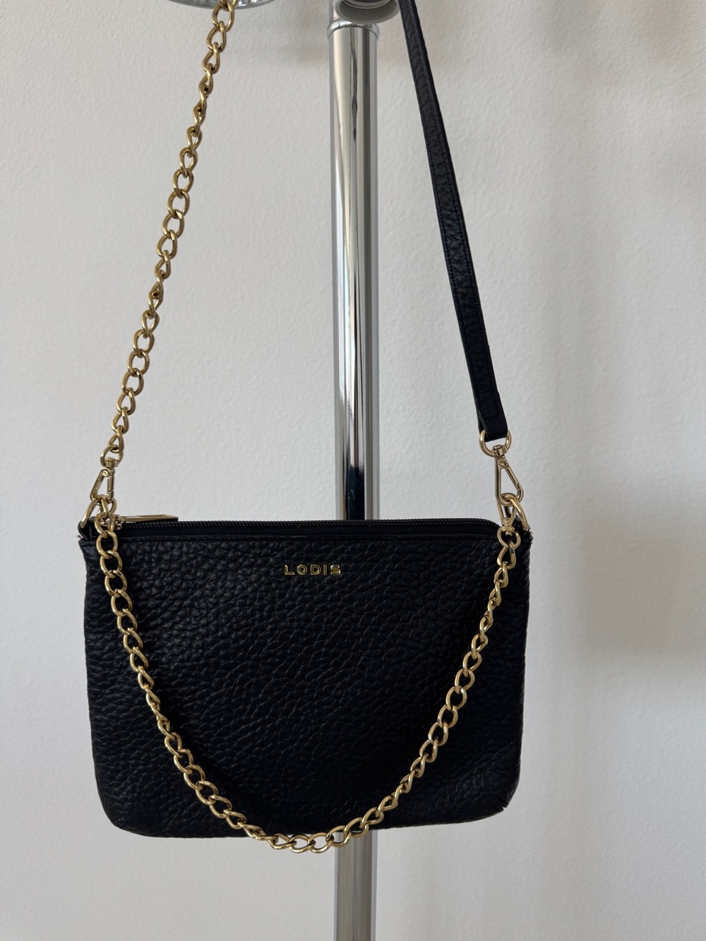Lodis Black Convertible Crossbody Leather Handbag Preowned